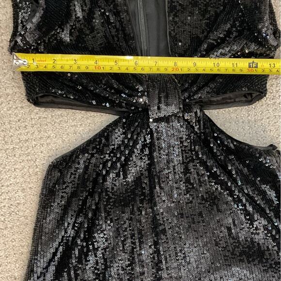 NWT A.L.C. Alexis Black Sequin Cutout Dress Size 2 - Picture 11 of 14